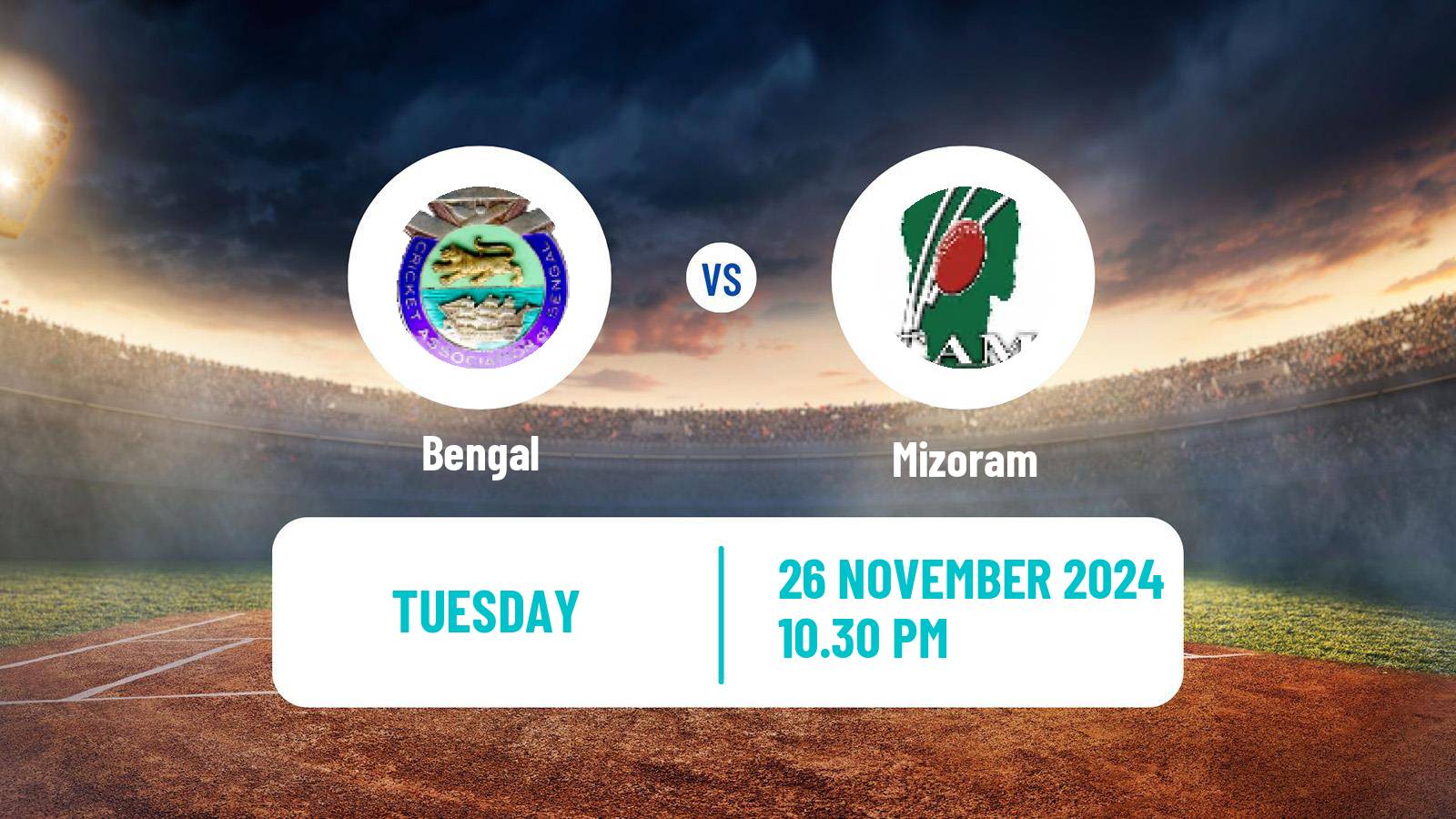 Cricket Syed Mushtaq Ali Trophy Bengal - Mizoram