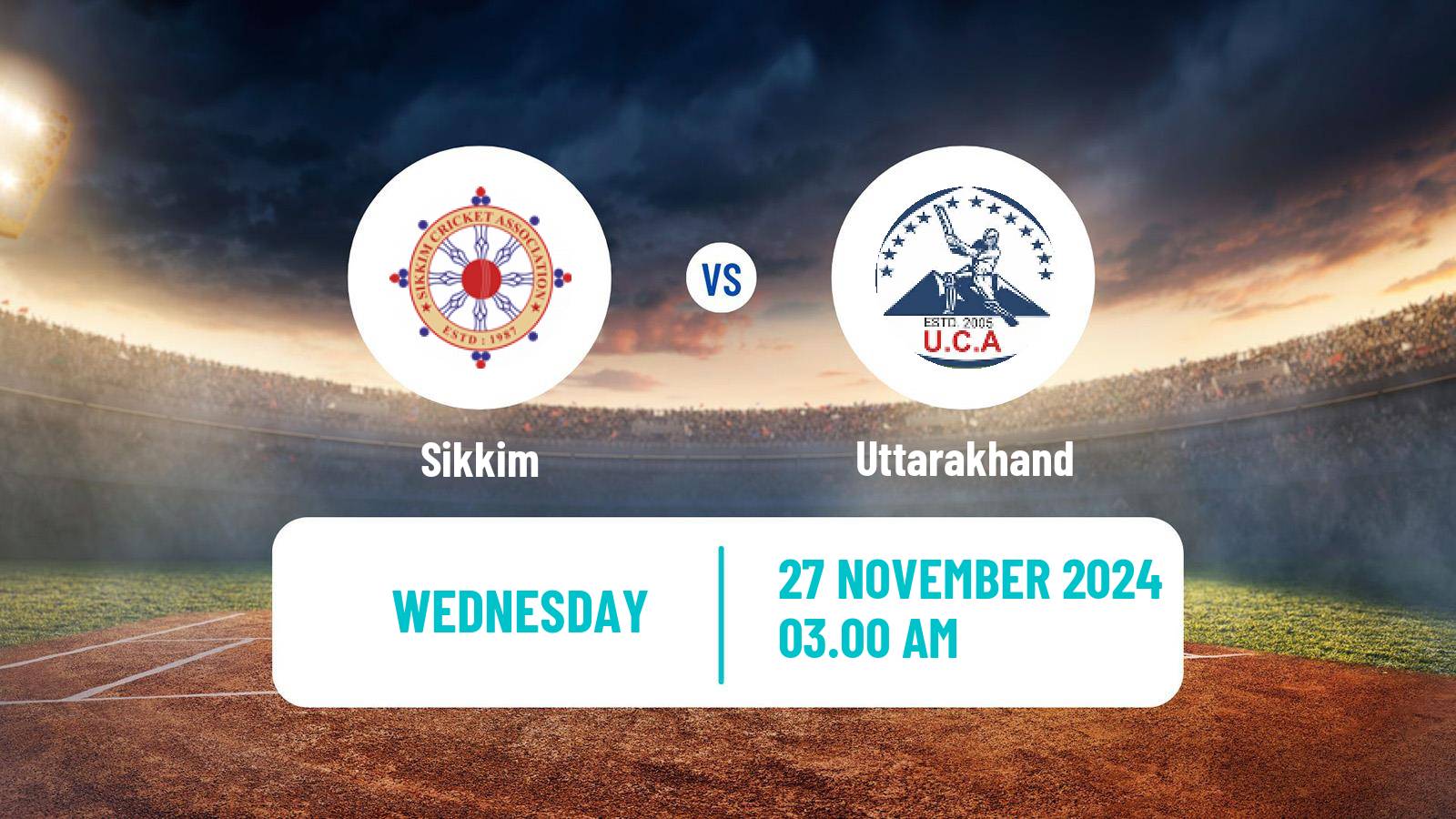 Cricket Syed Mushtaq Ali Trophy Sikkim - Uttarakhand