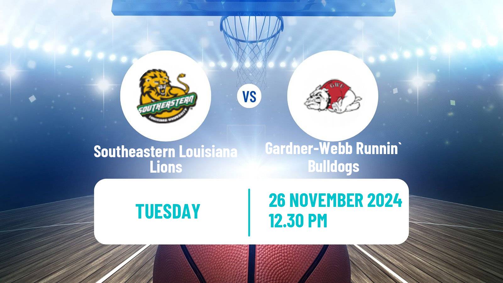 Basketball NCAA College Basketball Southeastern Louisiana Lions - Gardner-Webb Runnin` Bulldogs