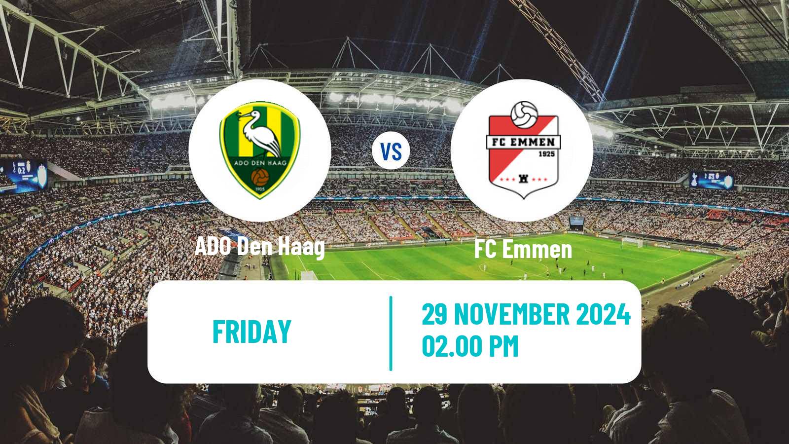 Soccer Dutch Eerste Divisie ADO Den Haag - Emmen