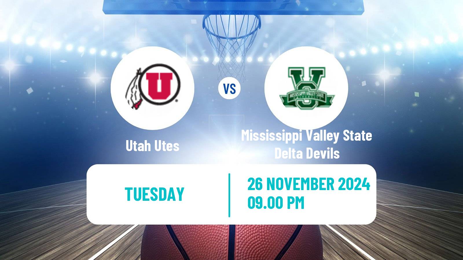 Basketball NCAA College Basketball Utah Utes - Mississippi Valley State Delta Devils