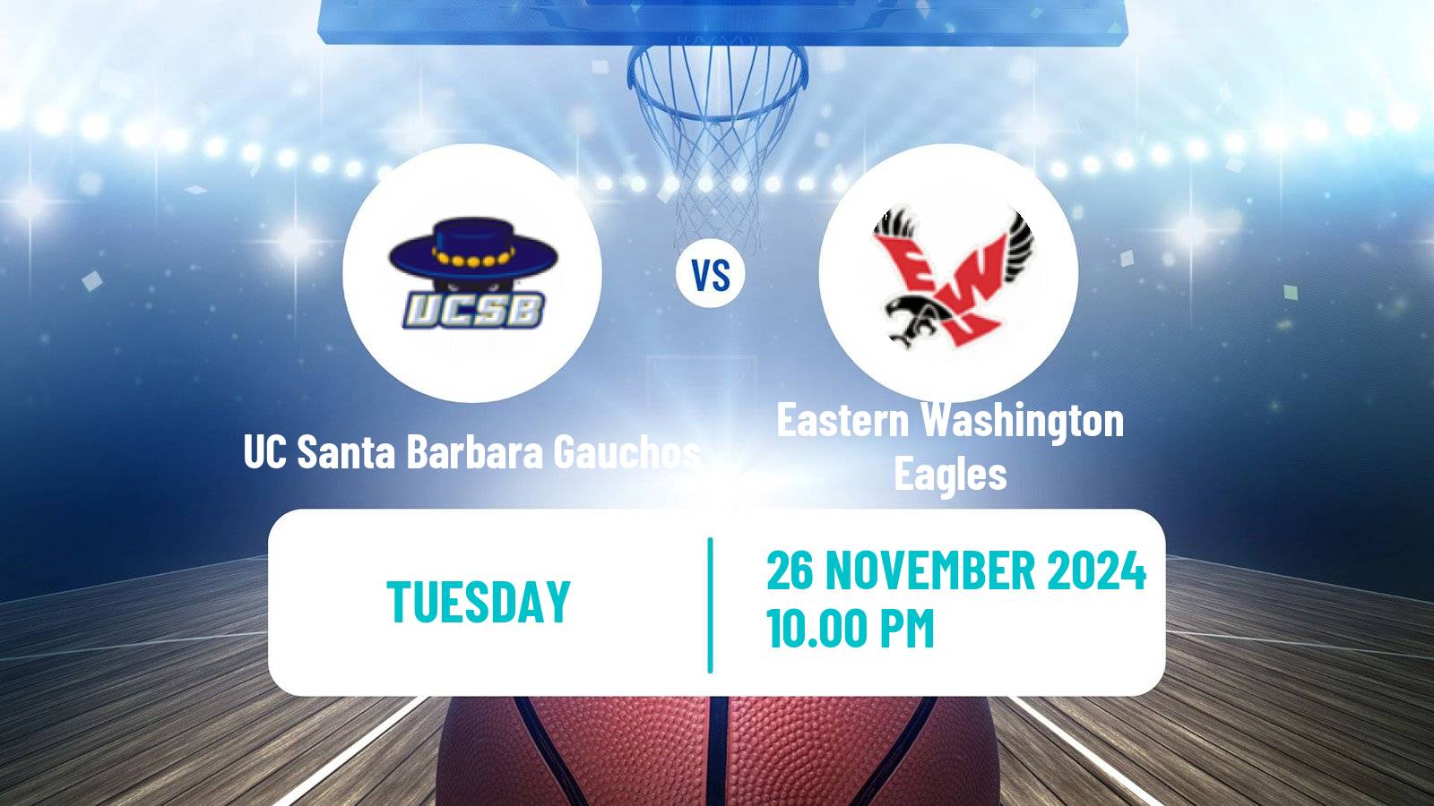 Basketball NCAA College Basketball UC Santa Barbara Gauchos - Eastern Washington Eagles