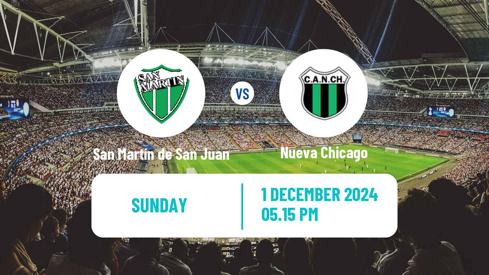 Soccer Argentinian Primera Nacional San Martín de San Juan - Nueva Chicago