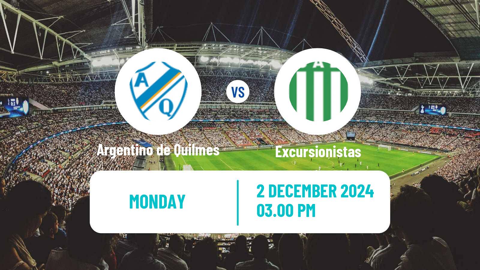 Soccer Argentinian Primera B Argentino de Quilmes - Excursionistas