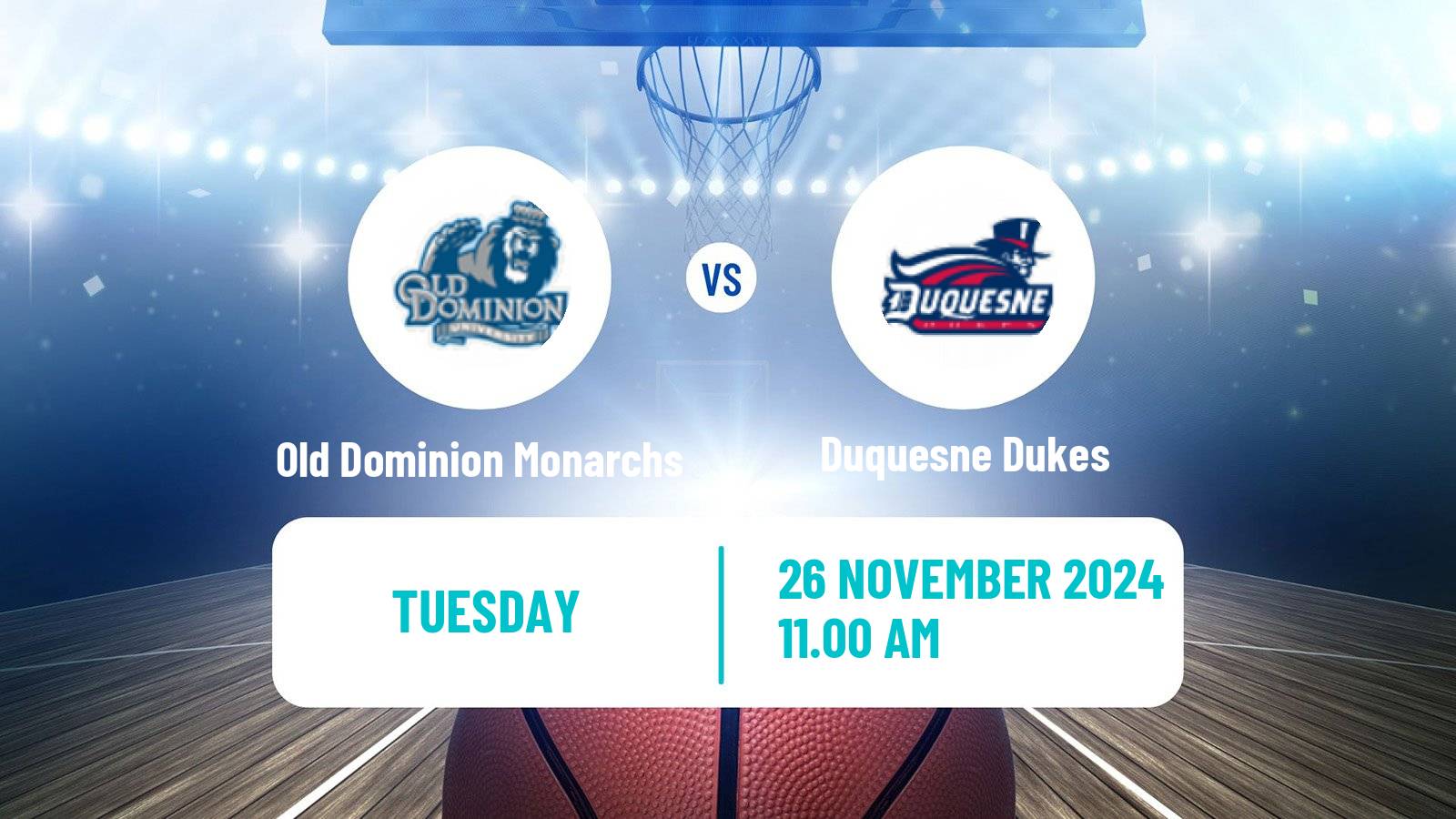 Basketball NCAA College Basketball Old Dominion Monarchs - Duquesne Dukes