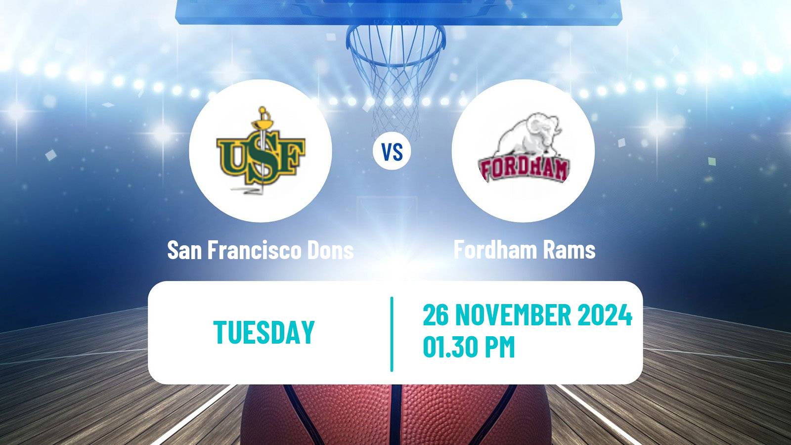 Basketball NCAA College Basketball San Francisco Dons - Fordham Rams