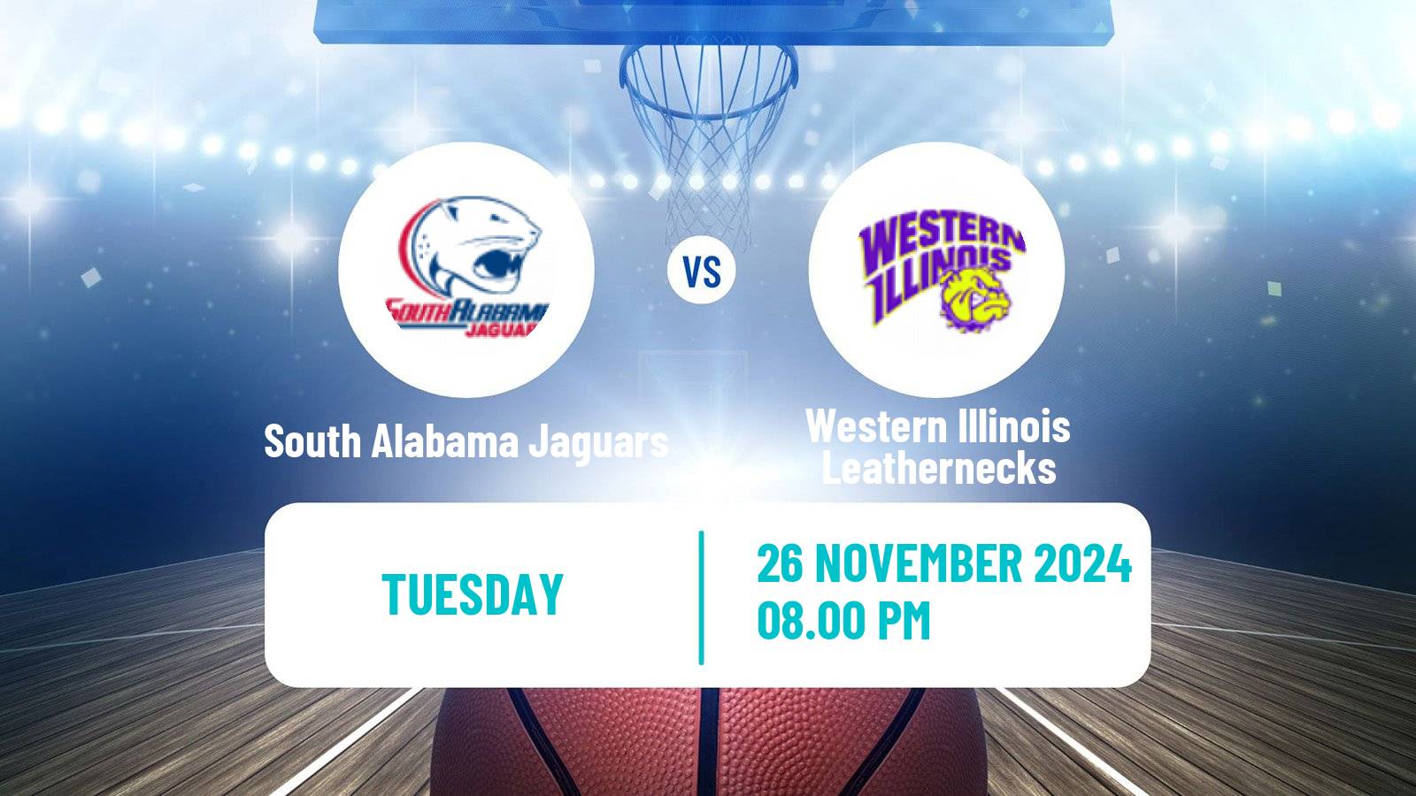 Basketball NCAA College Basketball South Alabama Jaguars - Western Illinois Leathernecks