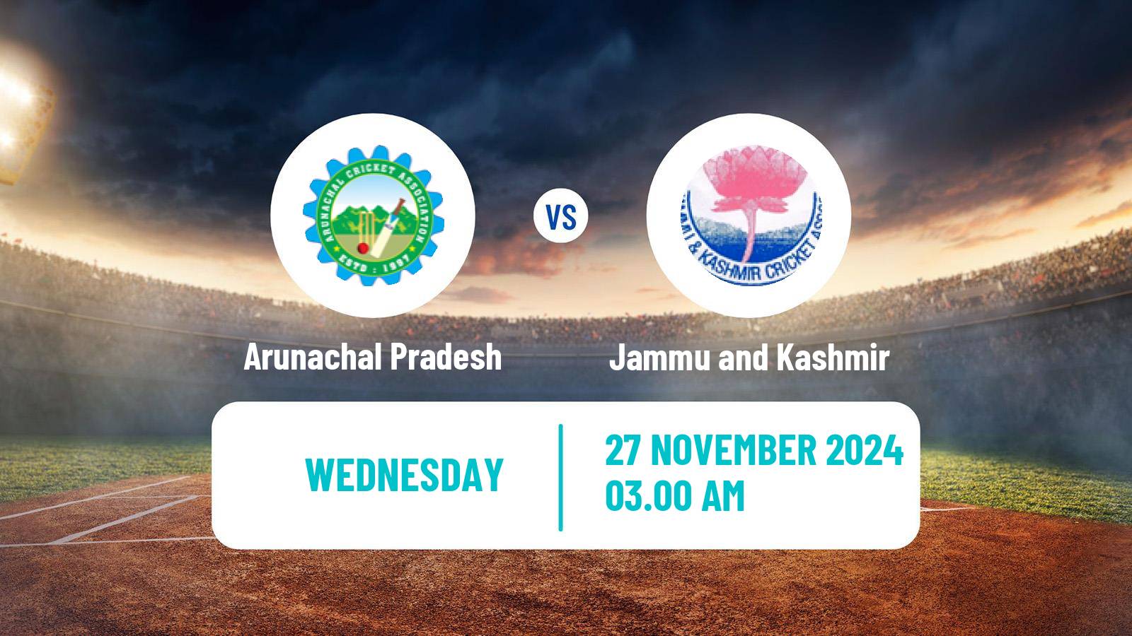 Cricket Syed Mushtaq Ali Trophy Arunachal Pradesh - Jammu and Kashmir