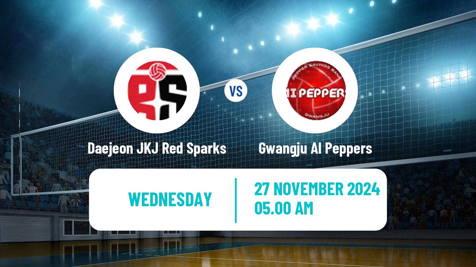 Volleyball South Korean V-League Women Daejeon JKJ Red Sparks - Gwangju AI Peppers