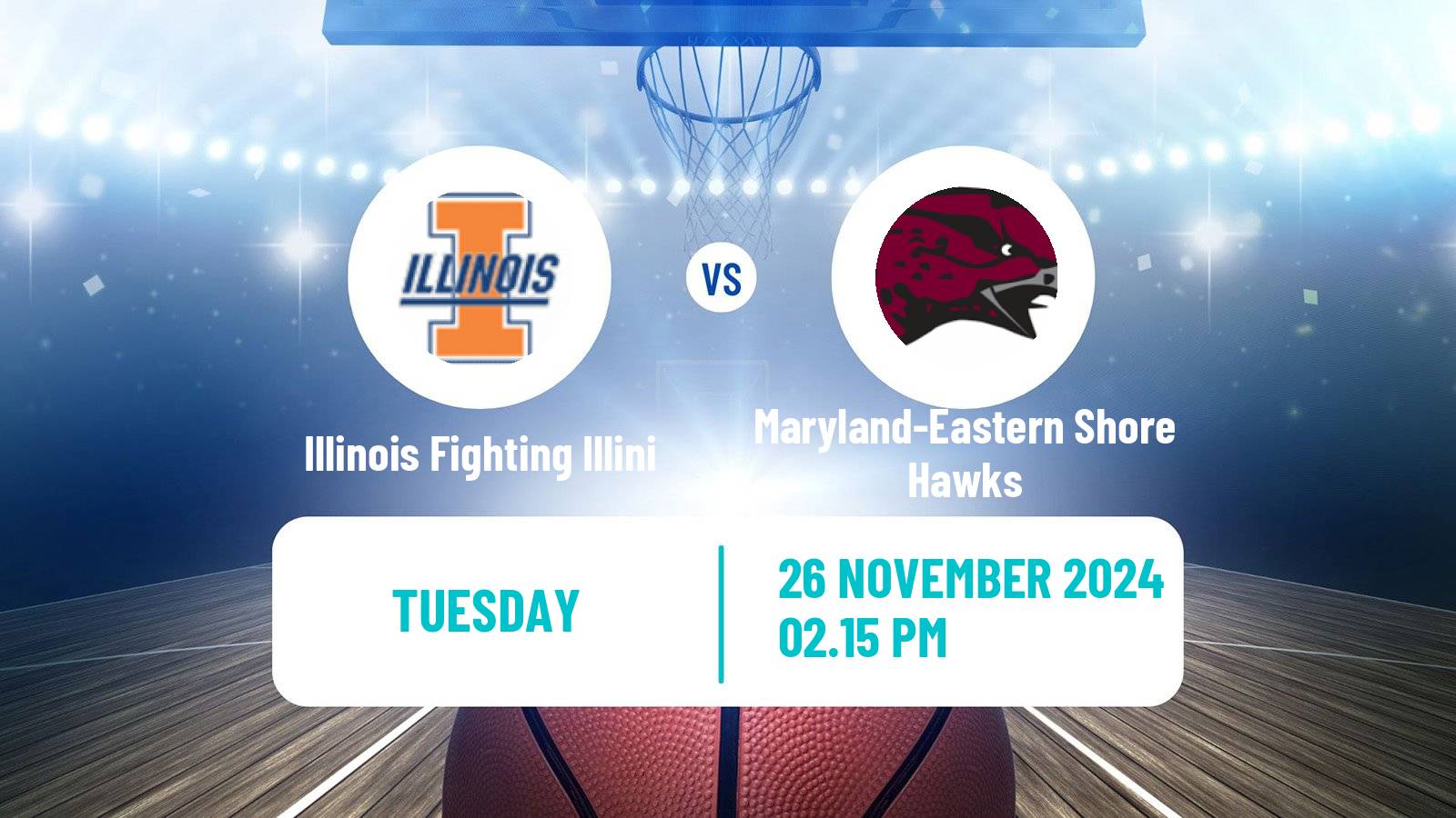 Basketball NCAA College Basketball Women Illinois Fighting Illini - Maryland-Eastern Shore Hawks