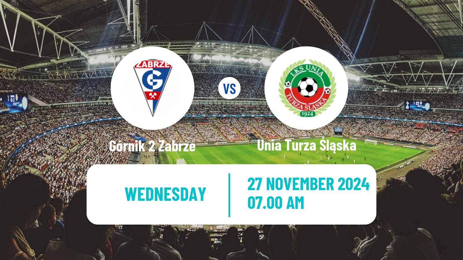 Soccer Polish Division 3 - Group III Górnik 2 Zabrze - Unia Turza Śląska