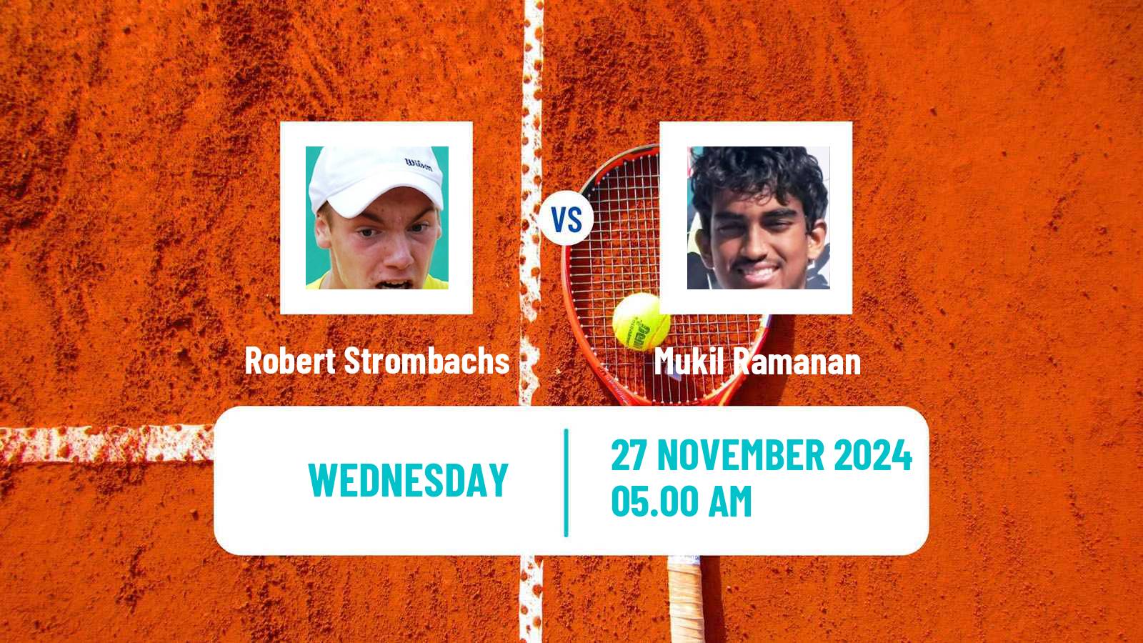 Tennis ITF M15 Luanda 2 Men Robert Strombachs - Mukil Ramanan