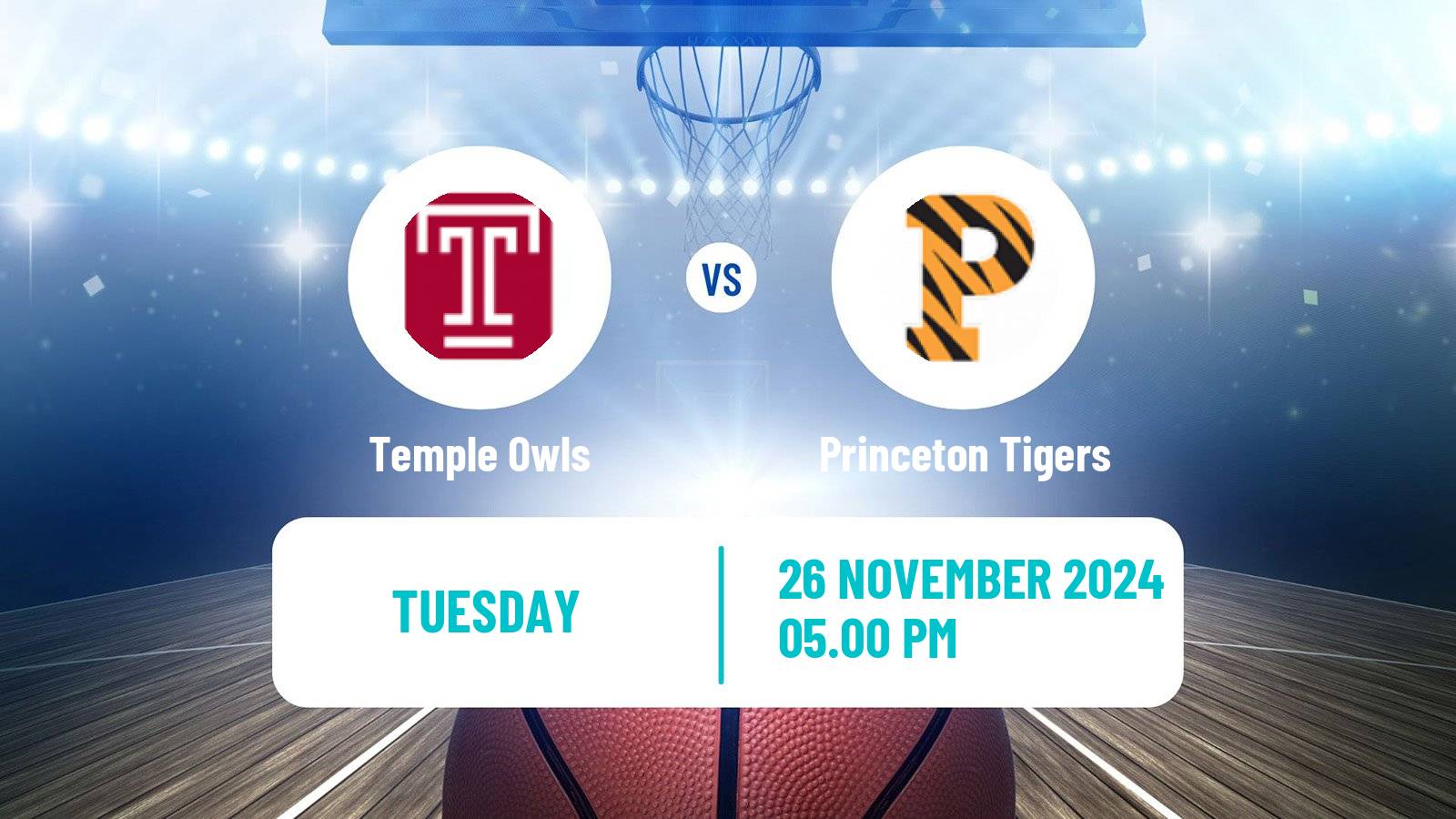 Basketball NCAA College Basketball Women Temple Owls - Princeton Tigers