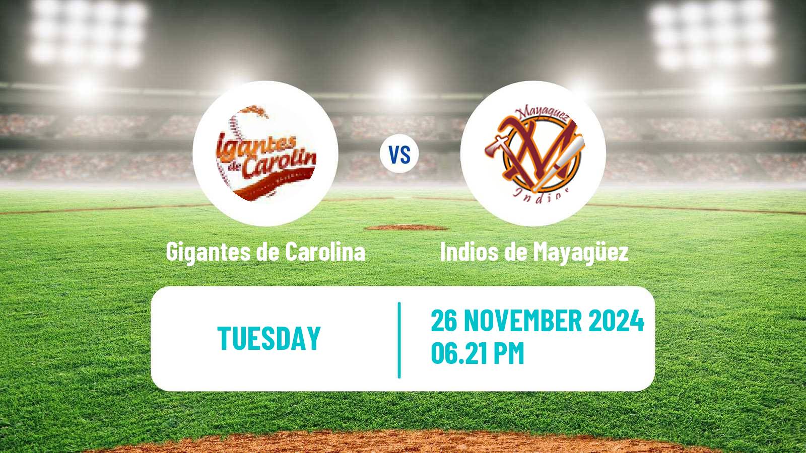 Baseball LBPRC Gigantes de Carolina - Indios de Mayagüez