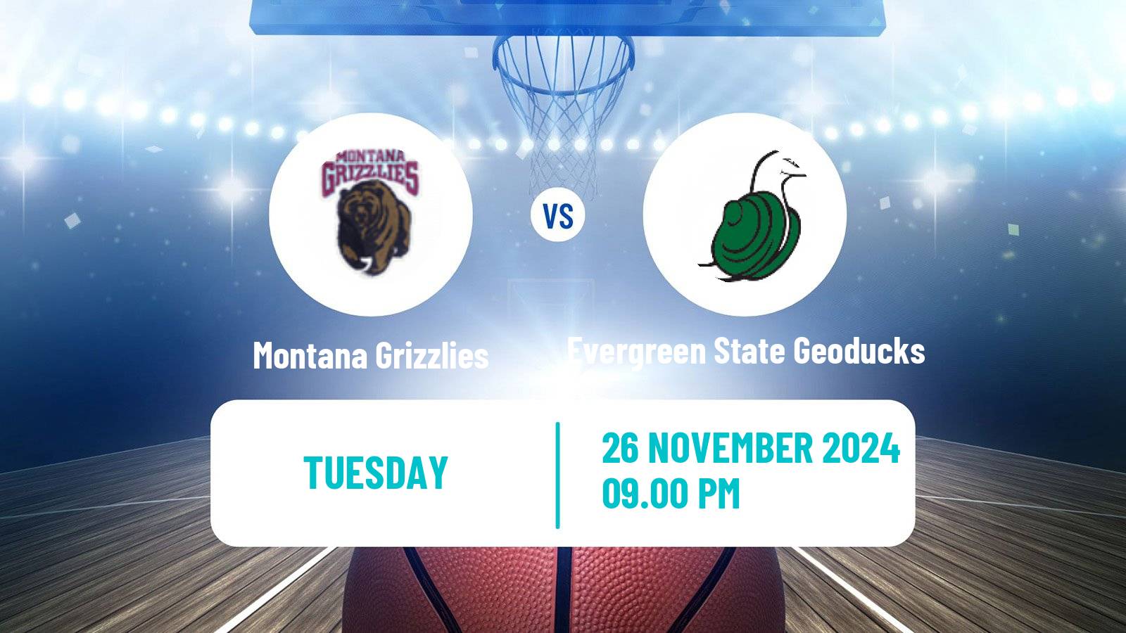 Basketball NCAA College Basketball Women Montana Grizzlies - Evergreen State Geoducks