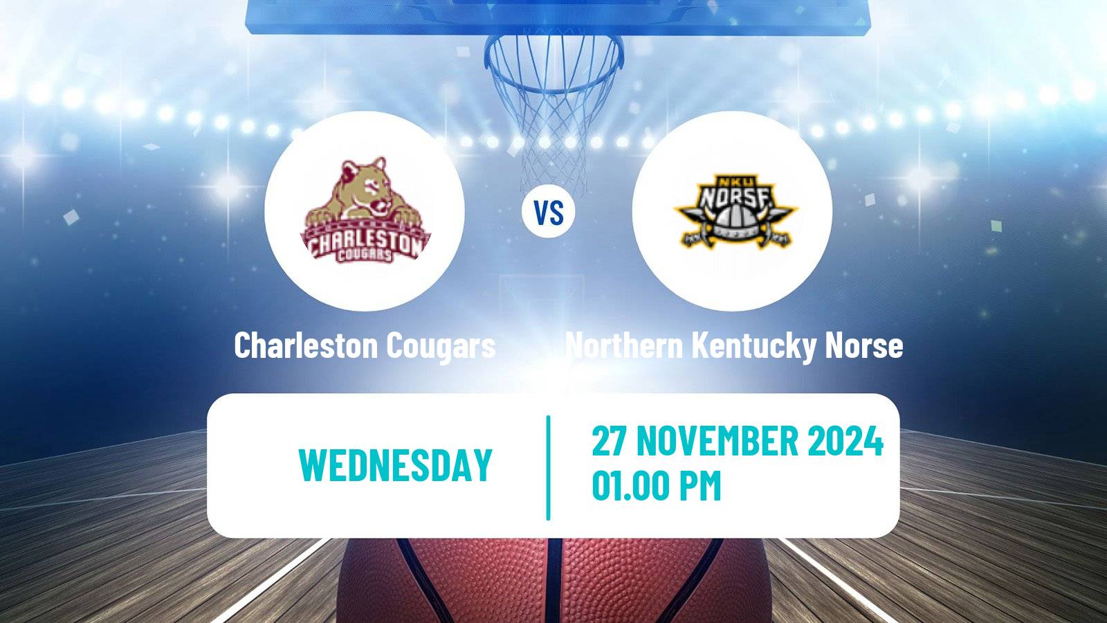 Basketball NCAA College Basketball Charleston Cougars - Northern Kentucky Norse