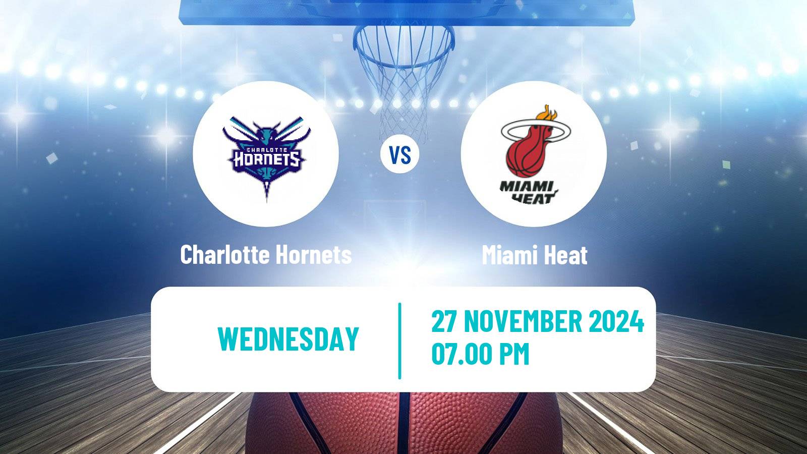 Basketball NBA Charlotte Hornets - Miami Heat