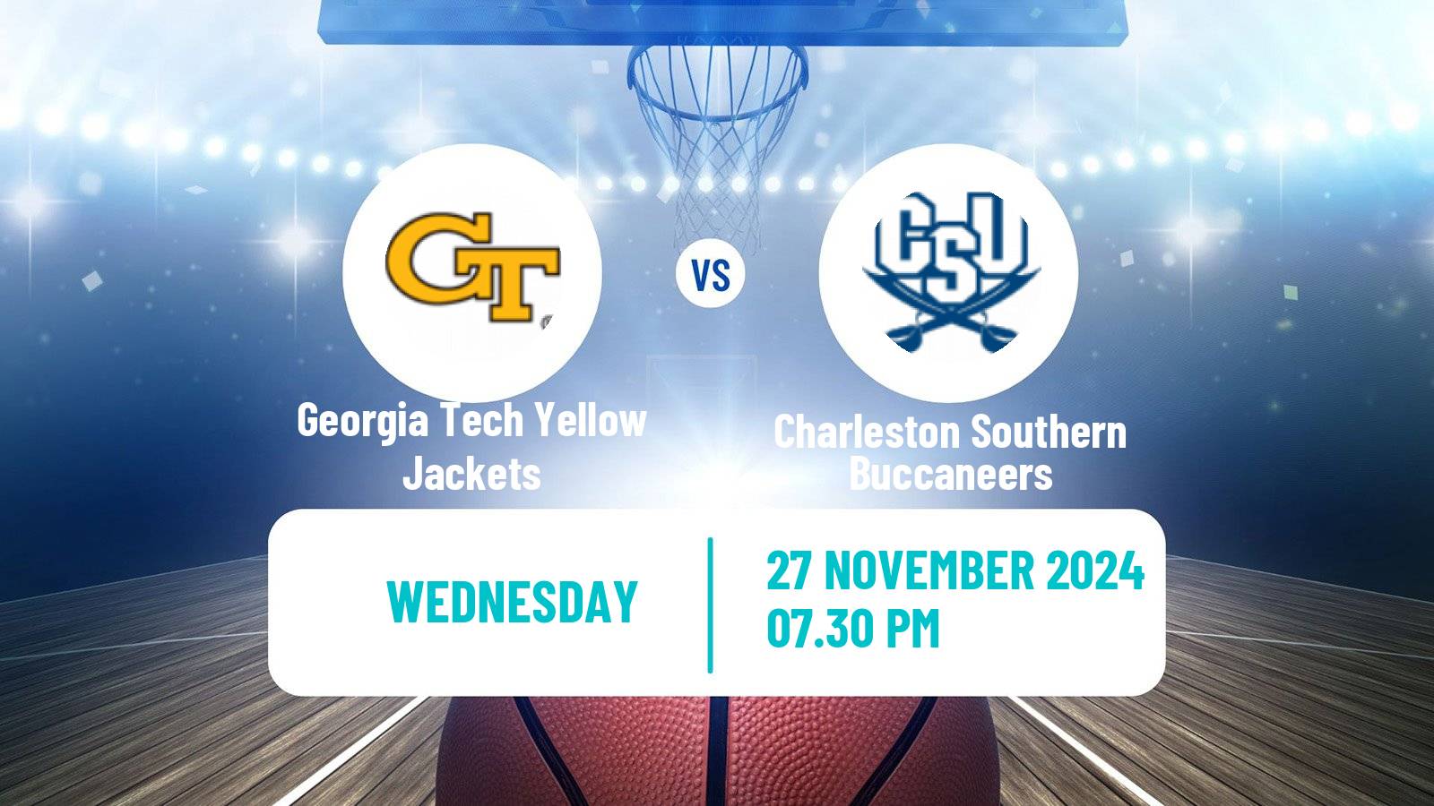 Basketball NCAA College Basketball Georgia Tech Yellow Jackets - Charleston Southern Buccaneers