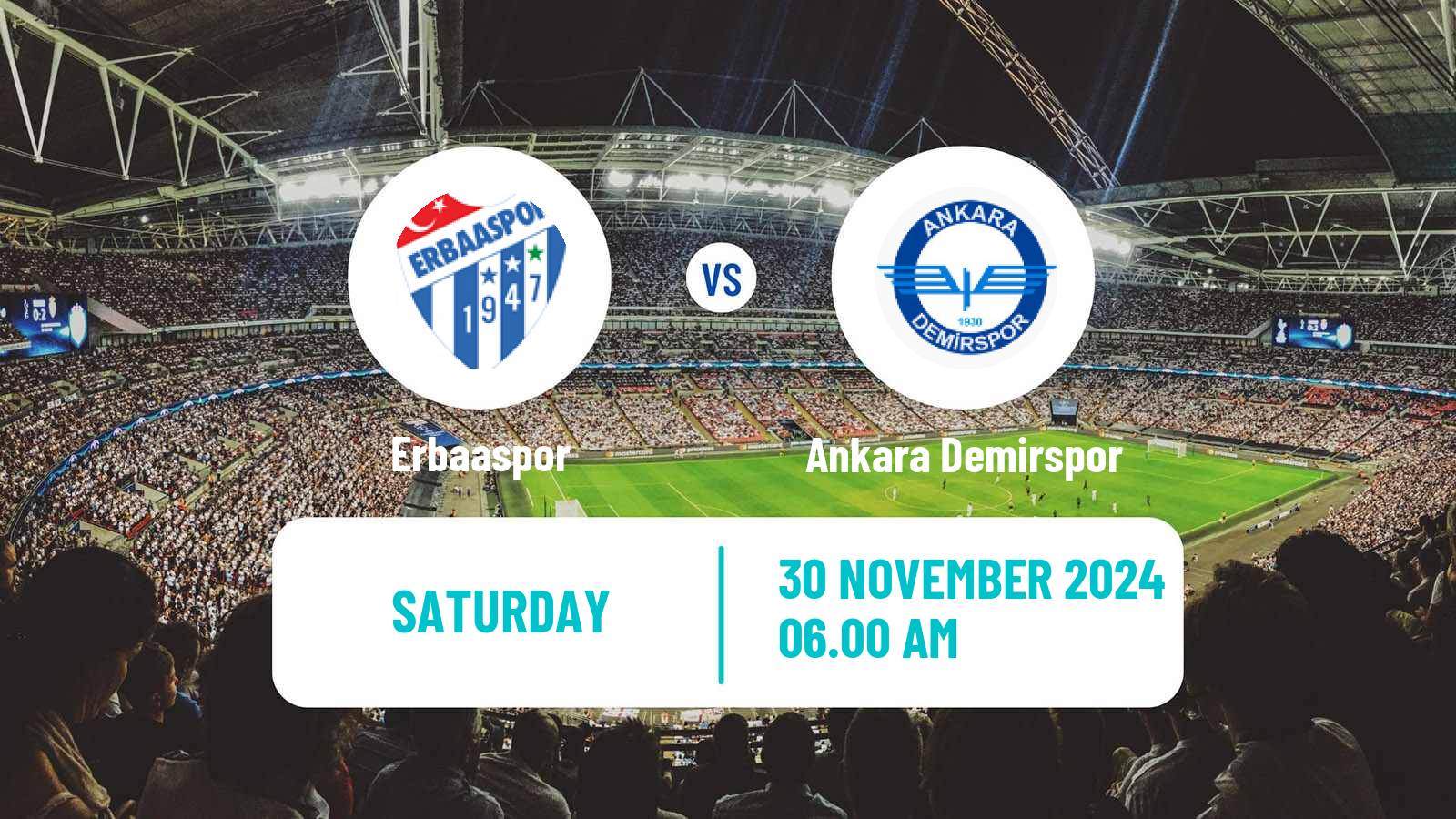 Soccer Turkish Second League Red Group Erbaaspor - Ankara Demirspor