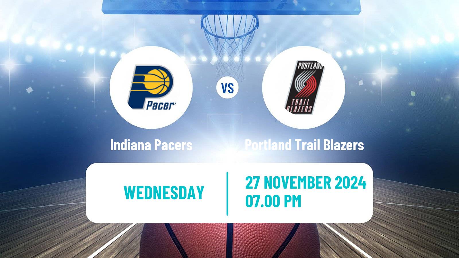 Basketball NBA Indiana Pacers - Portland Trail Blazers