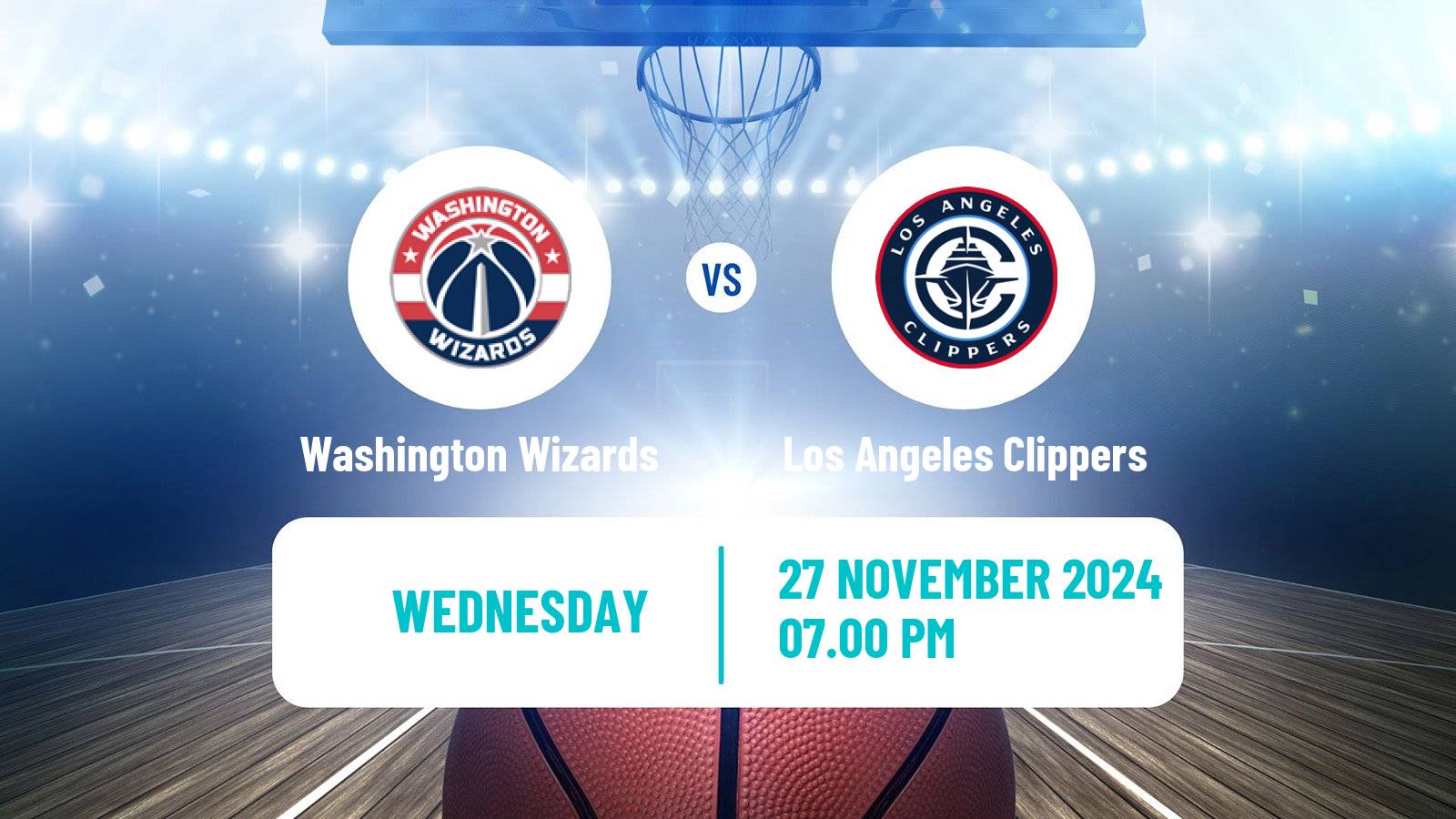 Basketball NBA Washington Wizards - Los Angeles Clippers