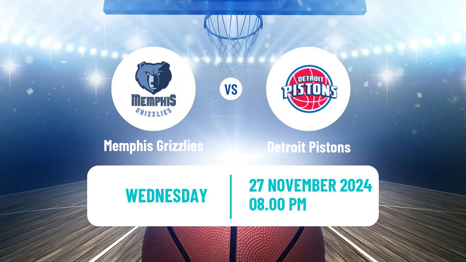 Basketball NBA Memphis Grizzlies - Detroit Pistons