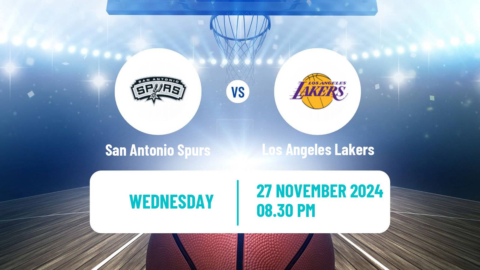 Basketball NBA San Antonio Spurs - Los Angeles Lakers