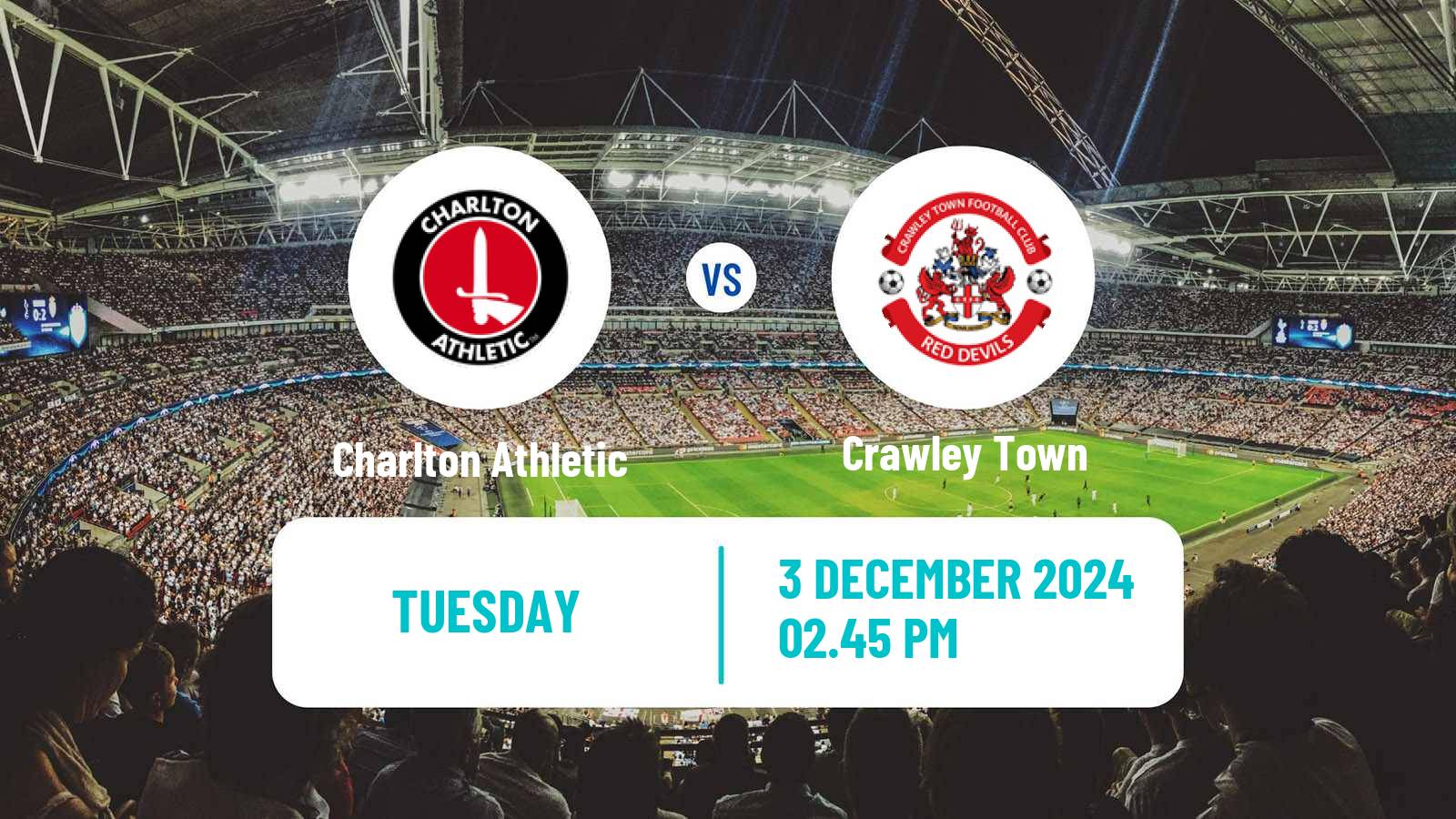 Soccer English League One Charlton Athletic - Crawley Town