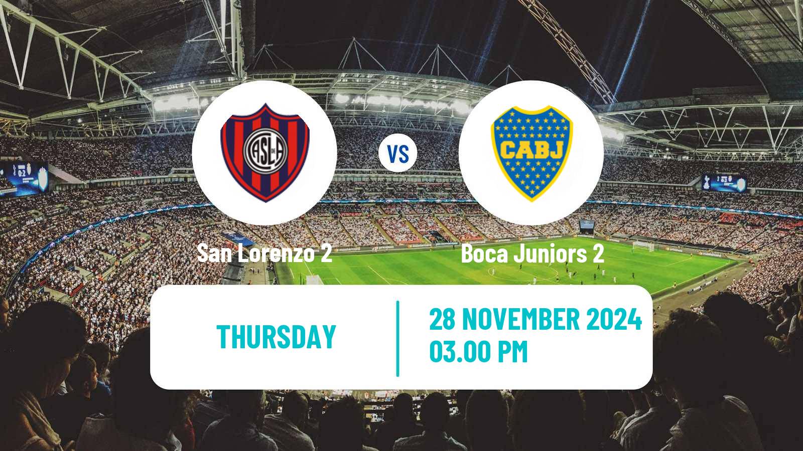 Soccer Argentinian Reserve League San Lorenzo 2 - Boca Juniors 2