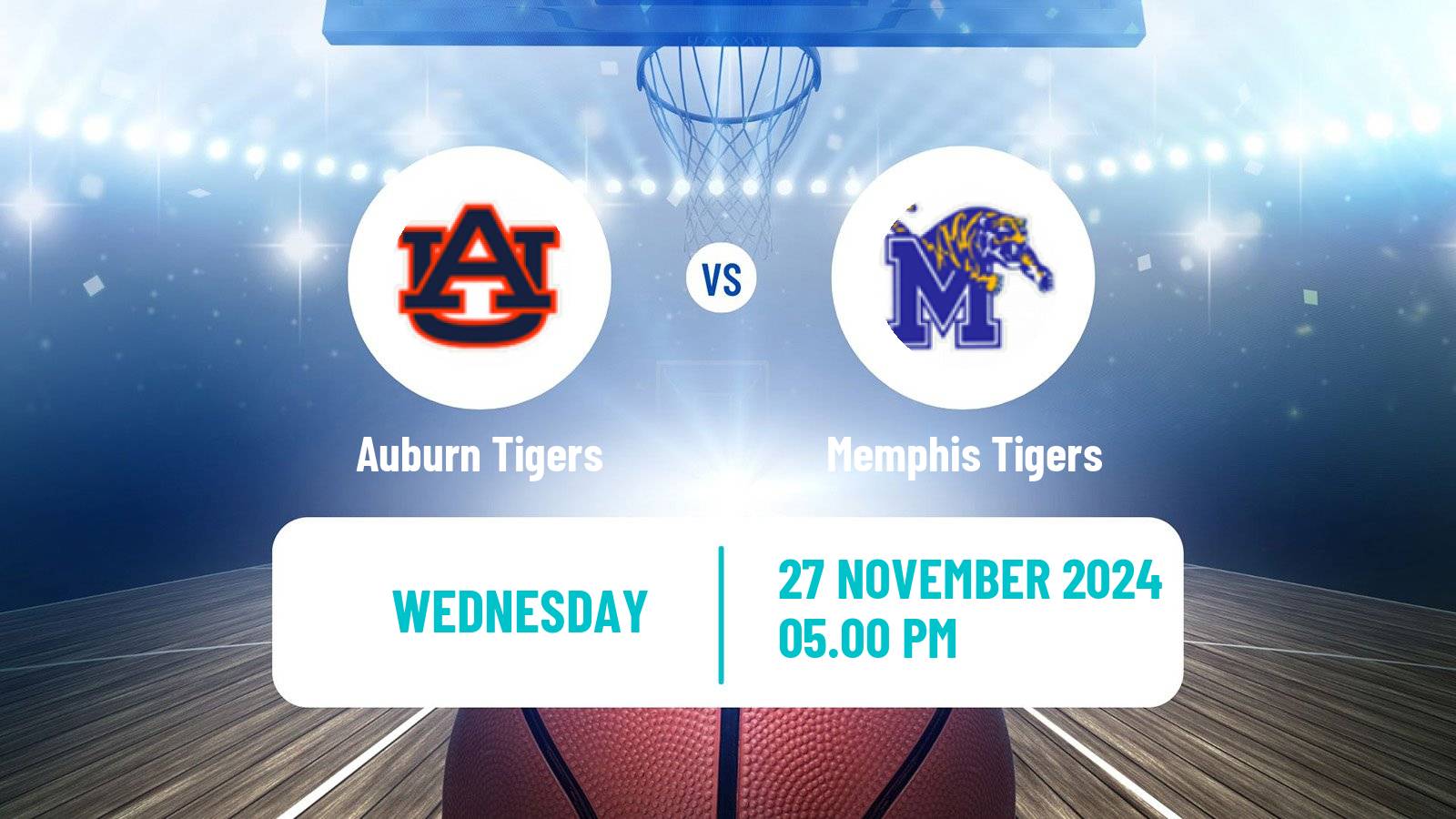 Basketball NCAA College Basketball Auburn Tigers - Memphis Tigers