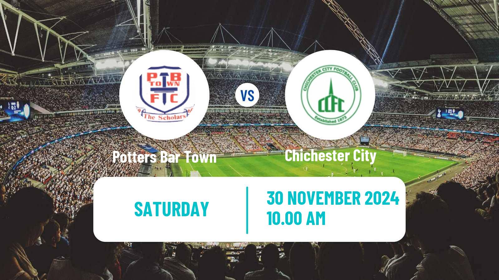 Soccer English Isthmian League Premier Division Potters Bar Town - Chichester City