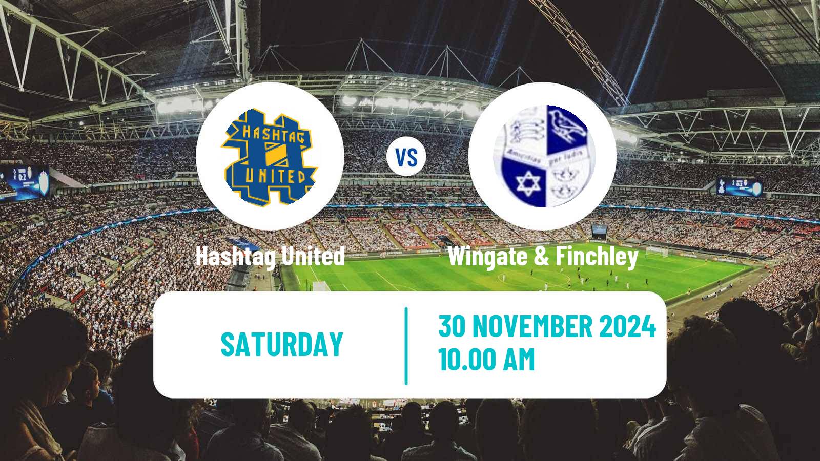 Soccer English Isthmian League Premier Division Hashtag United - Wingate & Finchley