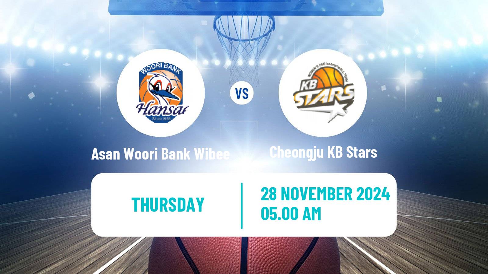 Basketball WKBL Asan Woori Bank Wibee - Cheongju KB Stars