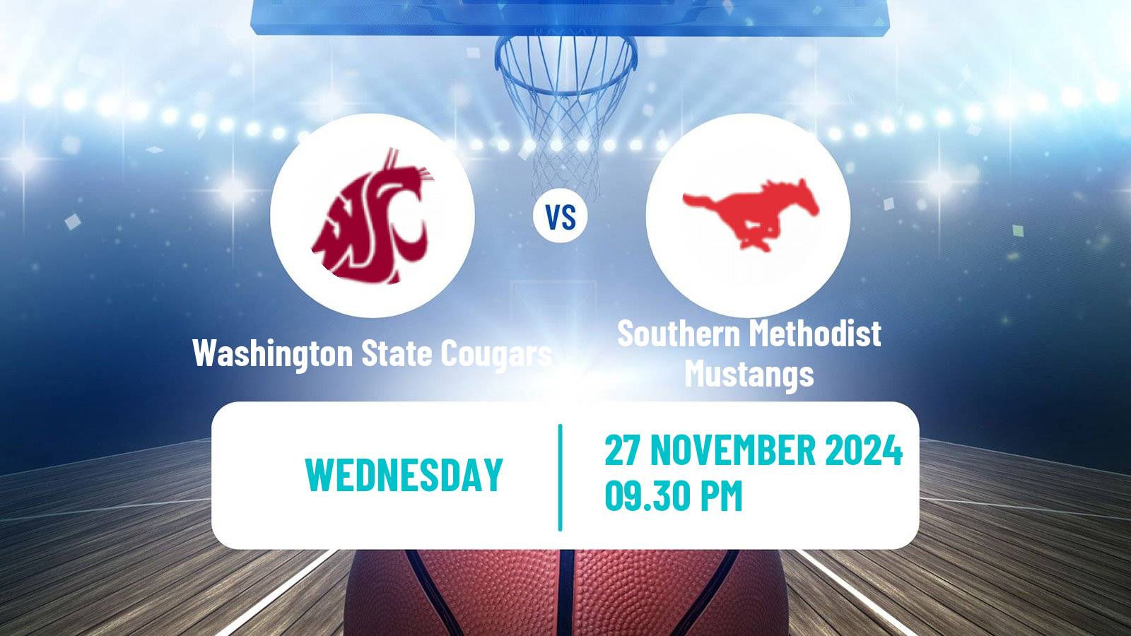 Basketball NCAA College Basketball Washington State Cougars - Southern Methodist Mustangs