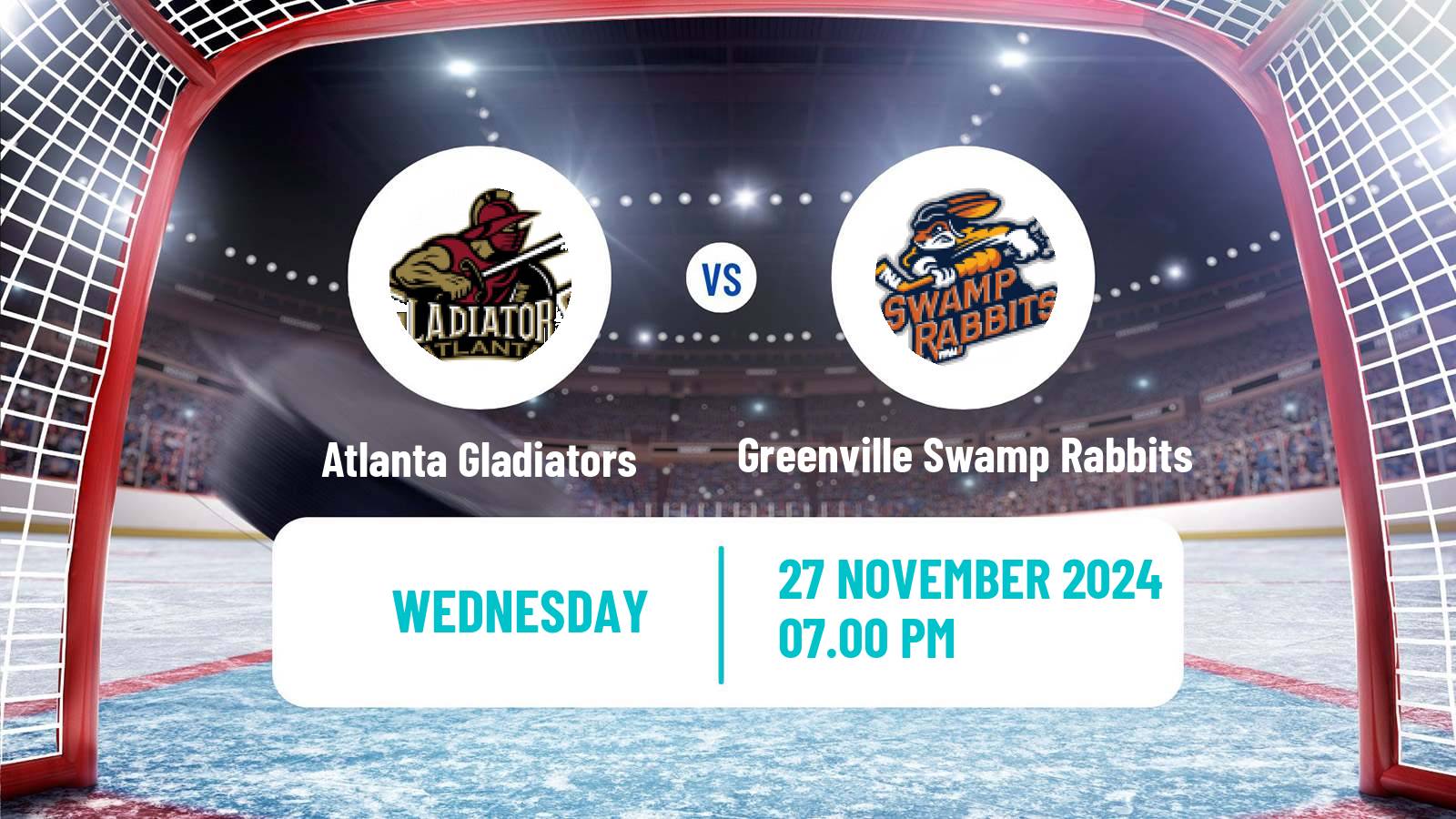 Hockey ECHL Atlanta Gladiators - Greenville Swamp Rabbits