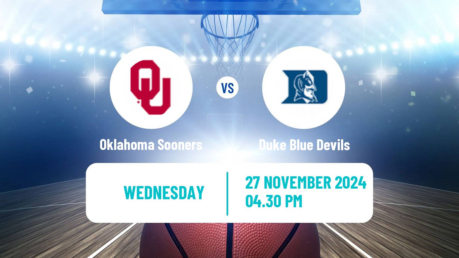 Basketball NCAA College Basketball Women Oklahoma Sooners - Duke Blue Devils