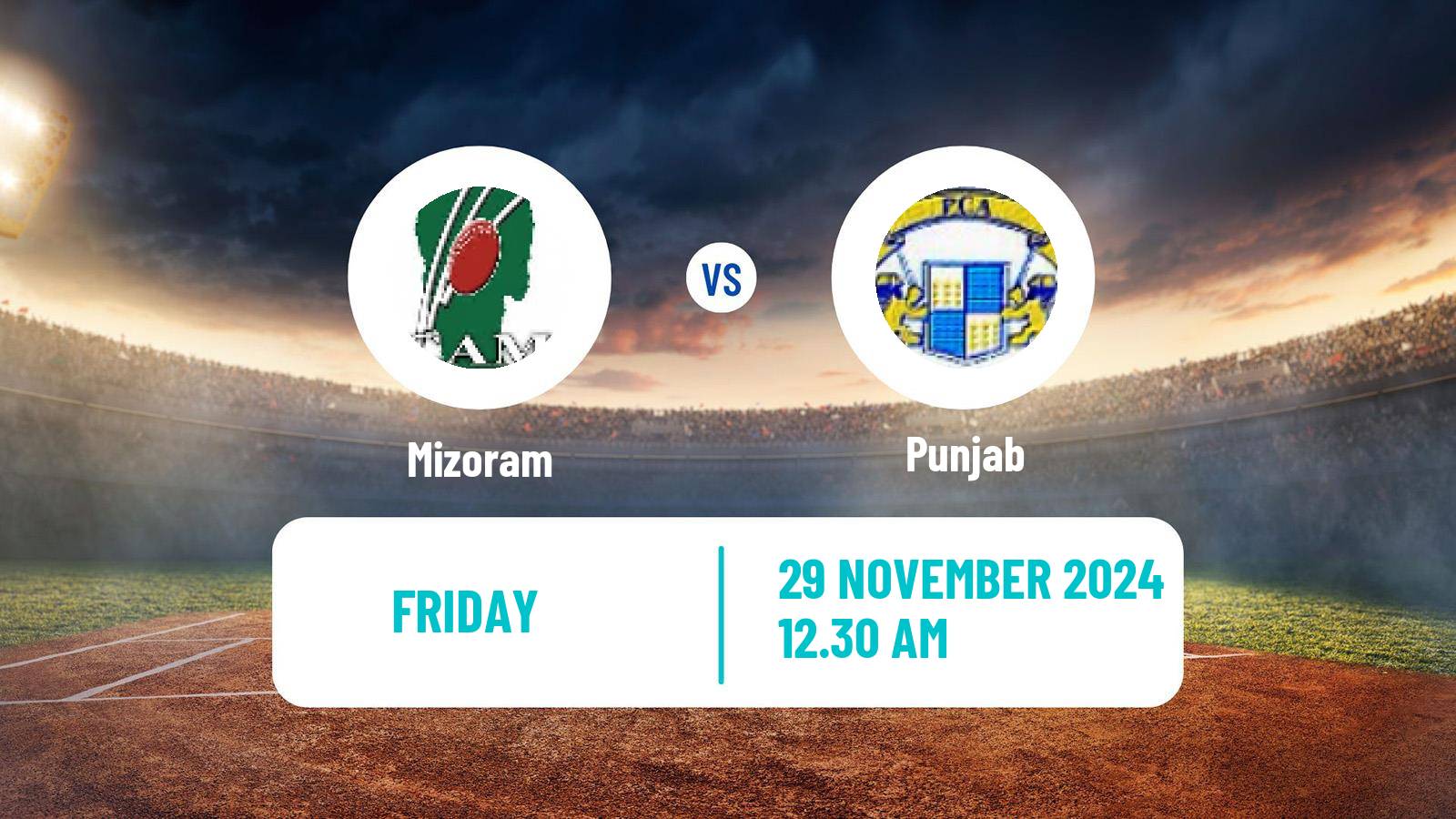 Cricket Syed Mushtaq Ali Trophy Mizoram - Punjab