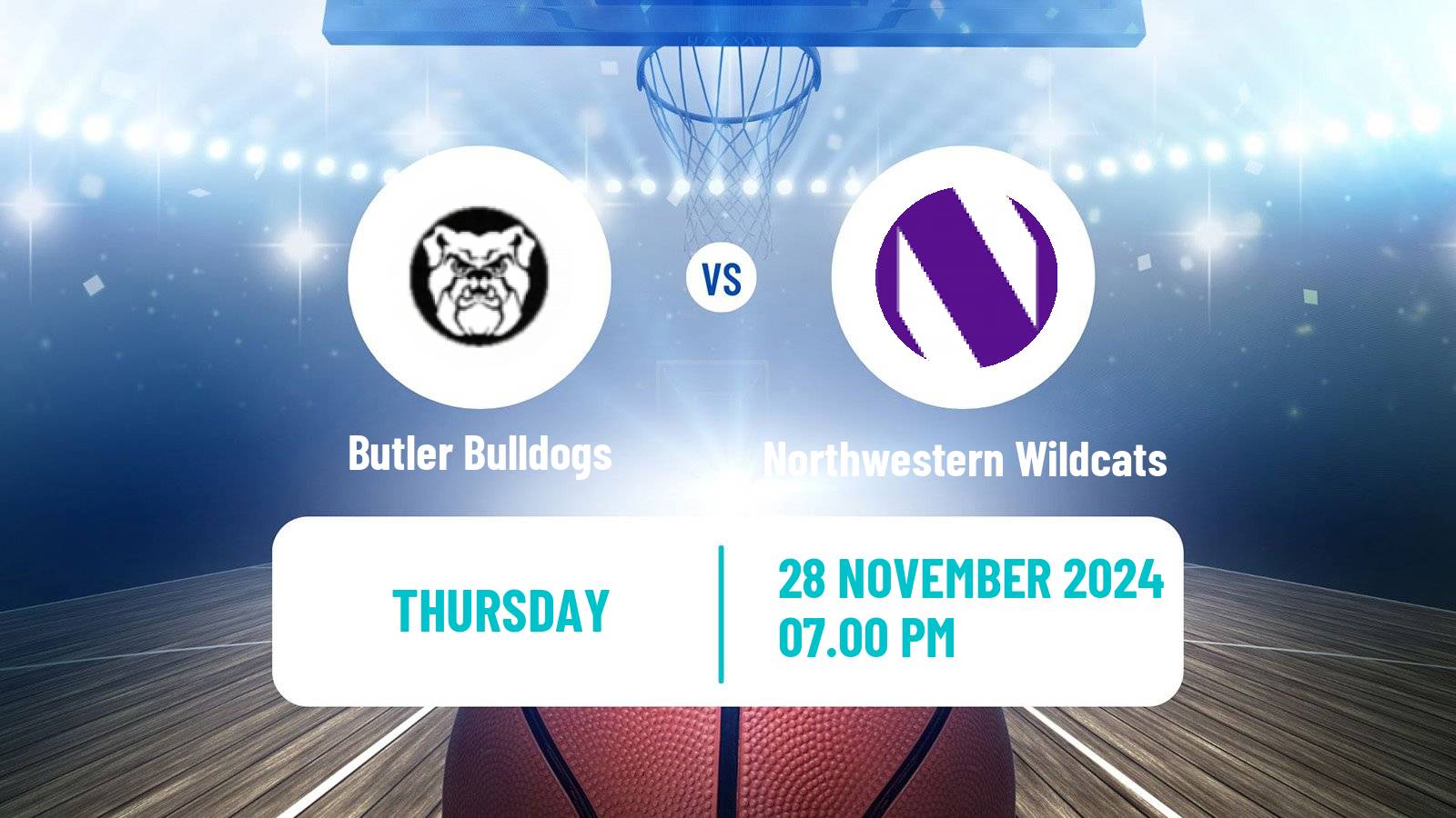 Basketball NCAA College Basketball Butler Bulldogs - Northwestern Wildcats