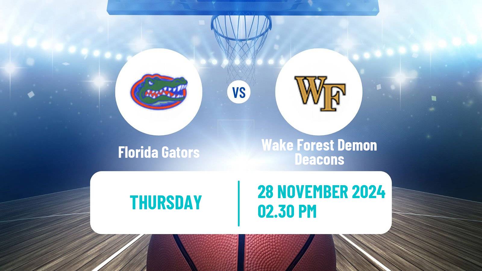 Basketball NCAA College Basketball Florida Gators - Wake Forest Demon Deacons