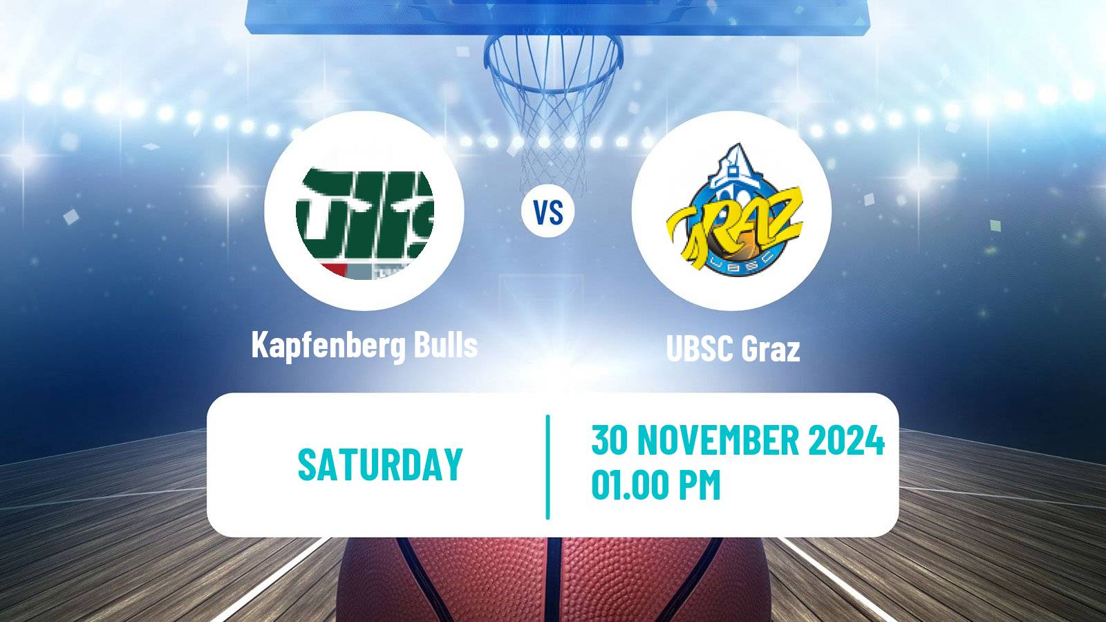 Basketball Austrian Superliga Basketball Kapfenberg Bulls - UBSC Graz