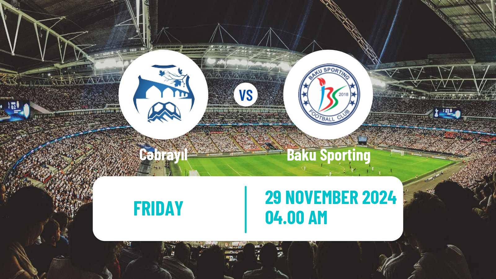 Soccer Azerbaijan First Division Cəbrayıl - Baku Sporting