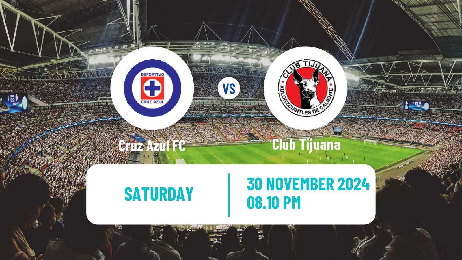 Soccer Mexican Liga MX Cruz Azul - Tijuana