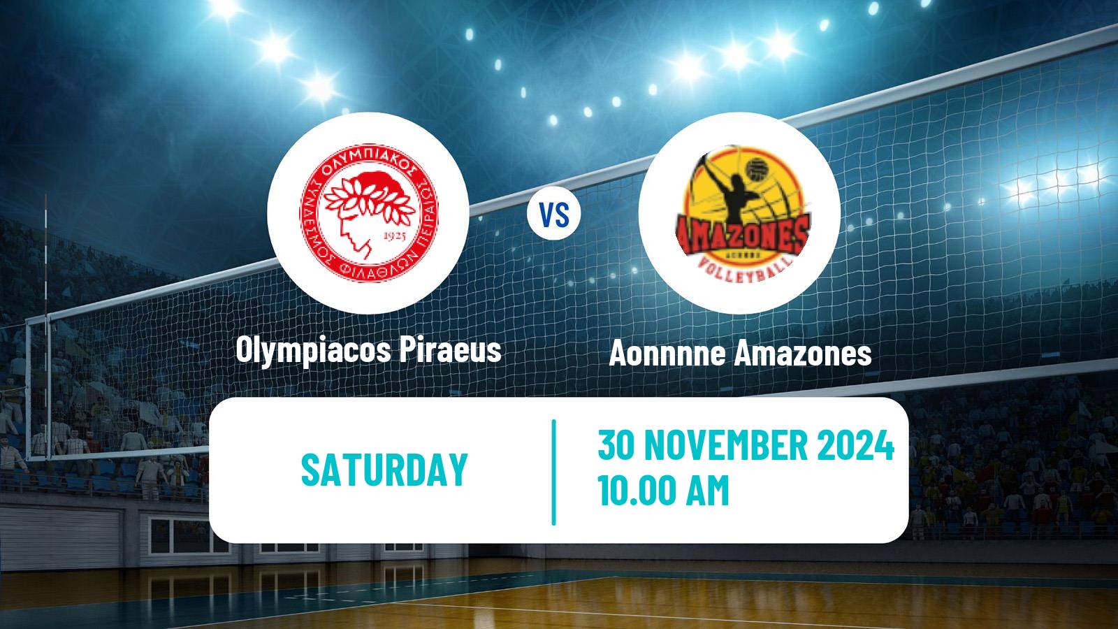 Volleyball Greek A1 Volleyball Women Olympiacos Piraeus - Aonnnne Amazones