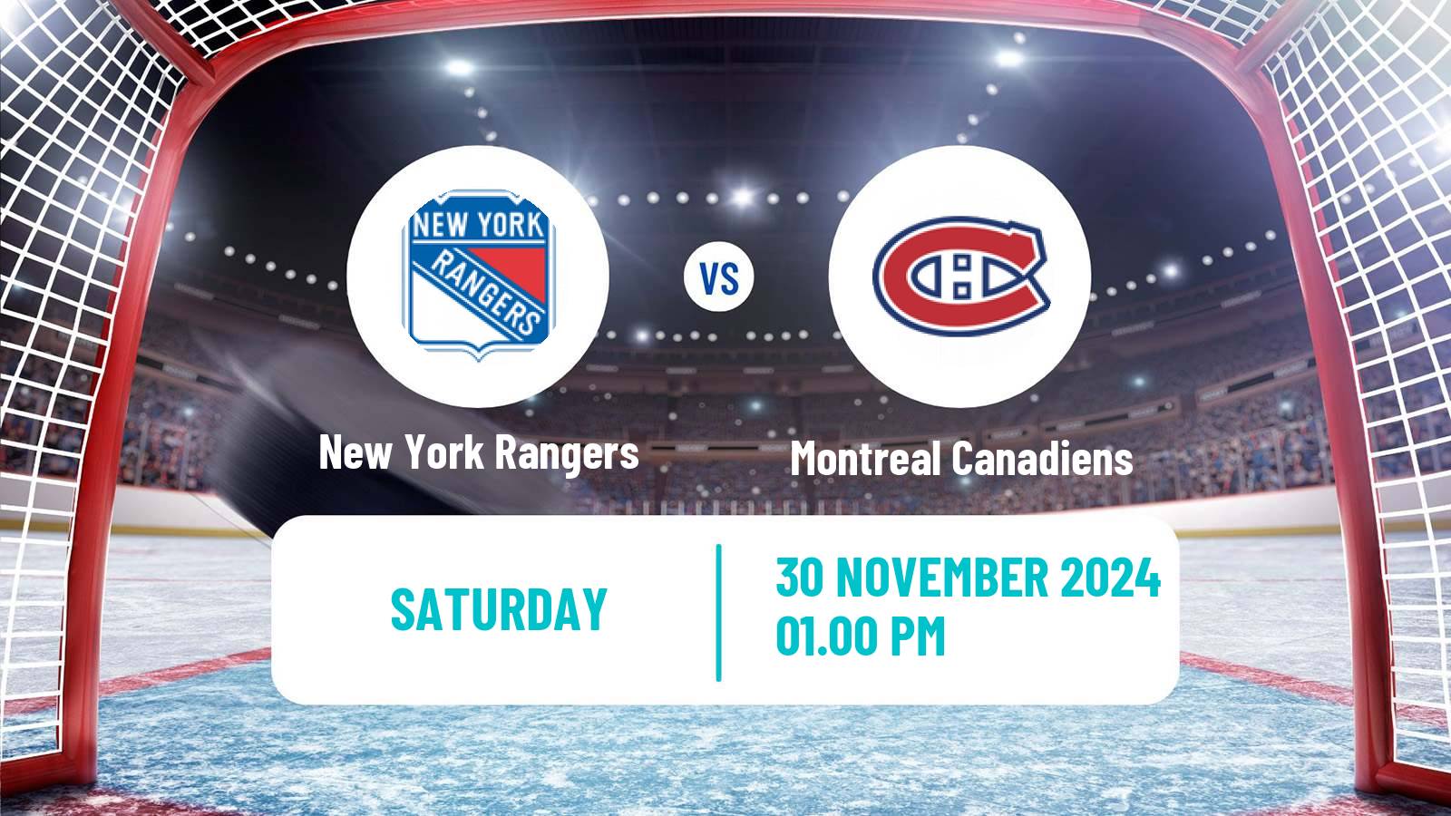 Hockey NHL New York Rangers - Montreal Canadiens