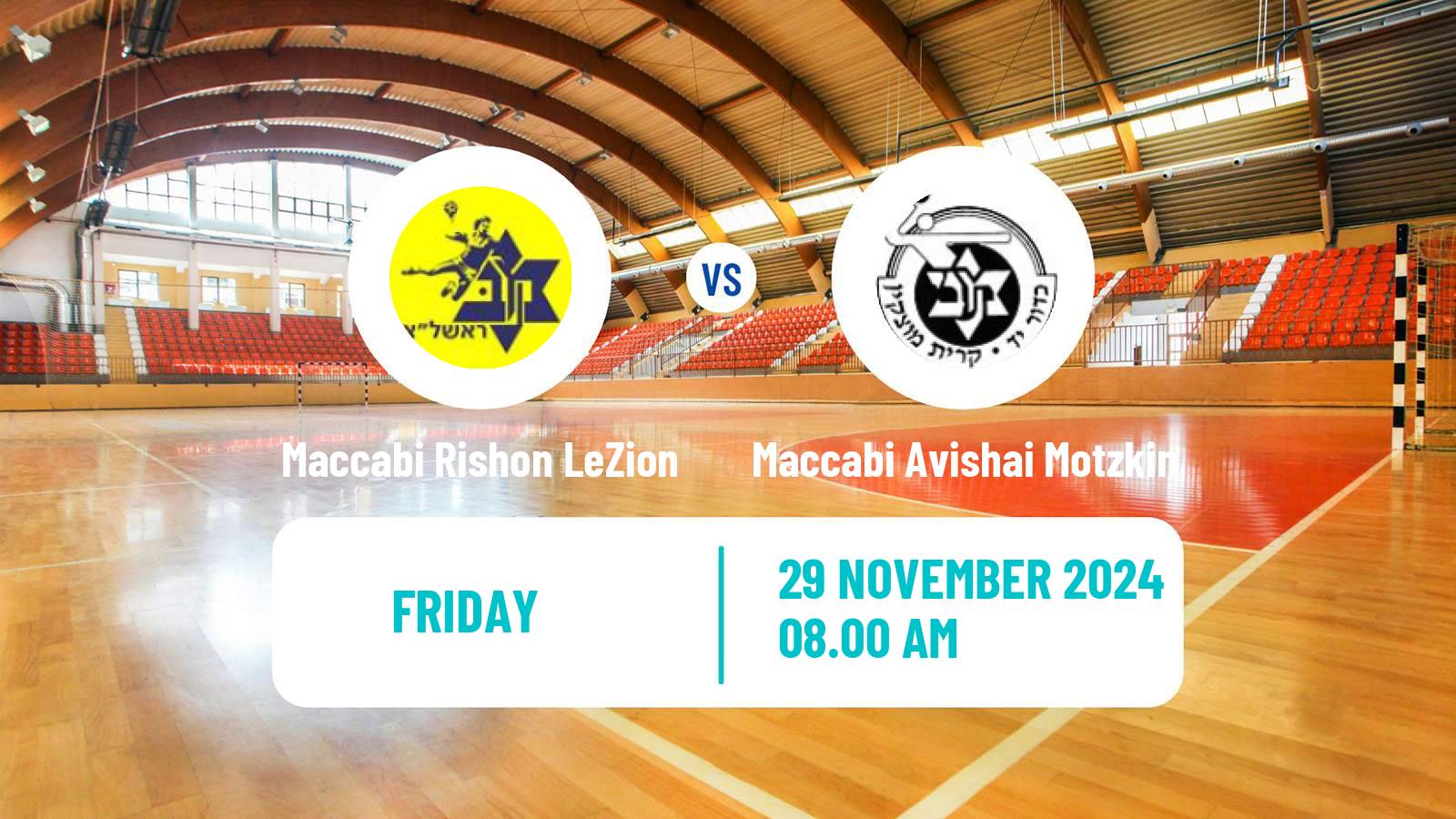 Handball Israeli Division 1 Handball Maccabi Rishon LeZion - Maccabi Avishai Motzkin