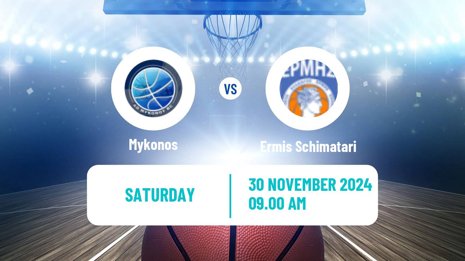 Basketball Greek Elite League Basketball Mykonos - Ermis Schimatari