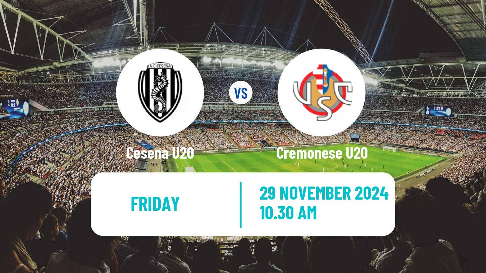 Soccer Italian Primavera 1 Cesena U20 - Cremonese U20