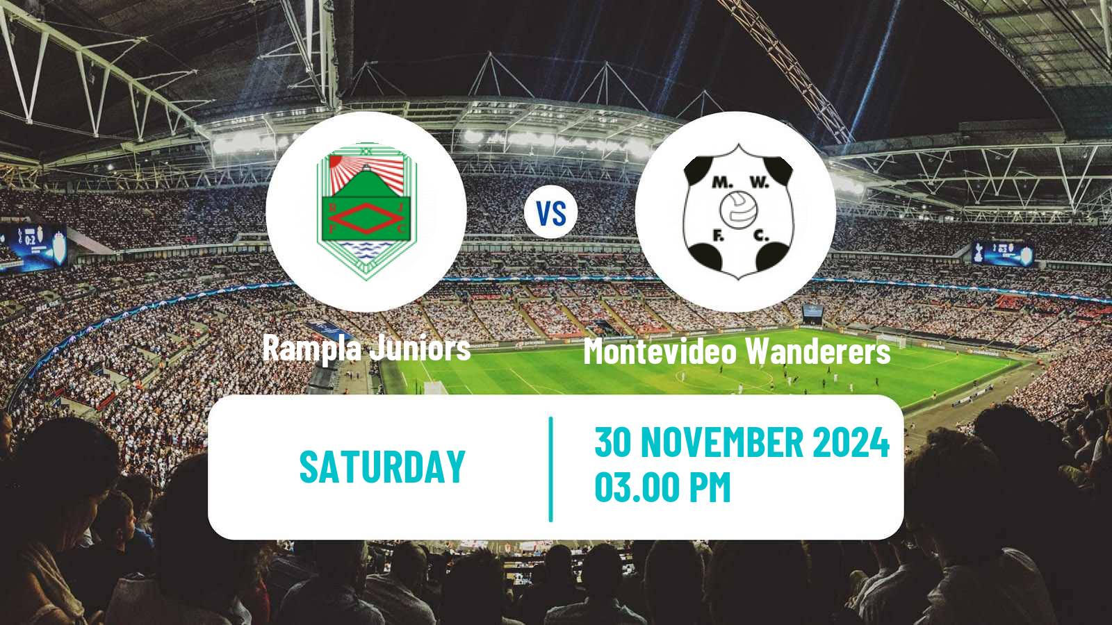 Soccer Uruguayan Primera Division Rampla Juniors - Montevideo Wanderers