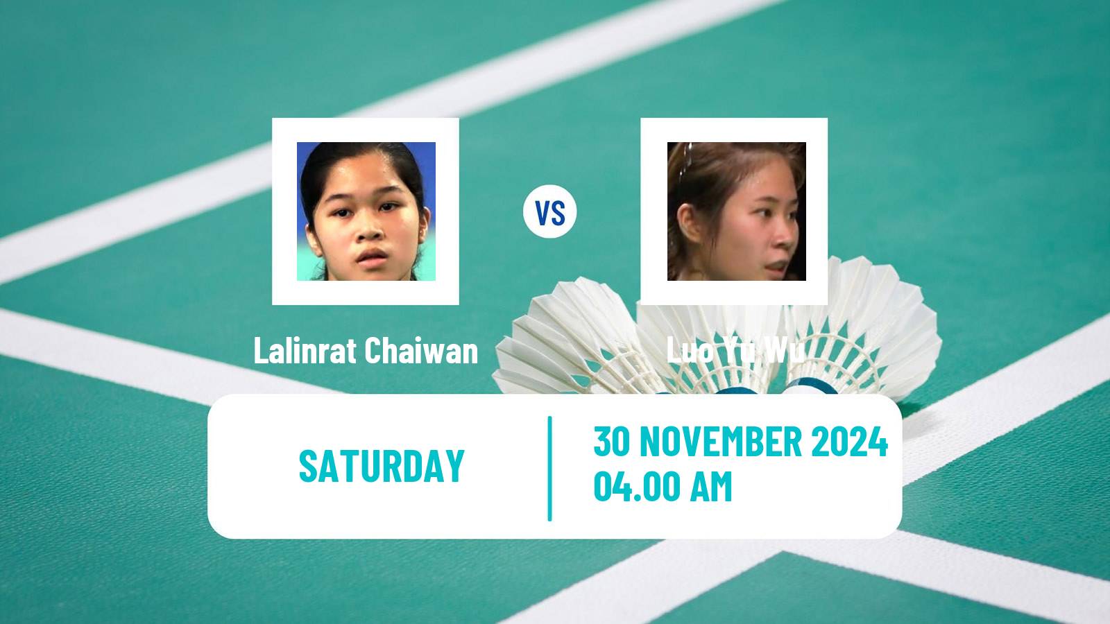 Badminton BWF World Tour Syed Modi International Championships Women Lalinrat Chaiwan - Luo Yu Wu