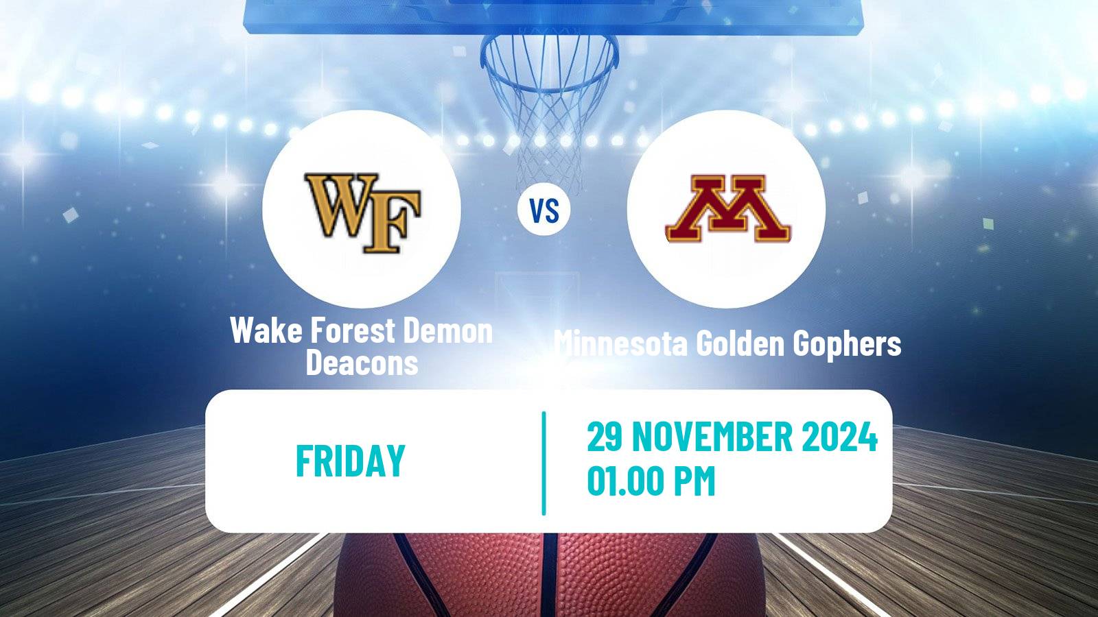 Basketball NCAA College Basketball Wake Forest Demon Deacons - Minnesota Golden Gophers